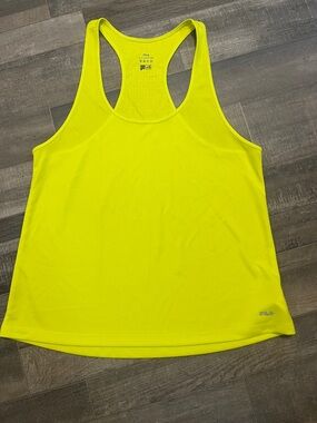 FILA Neon Yellow Racerback Performance Tank